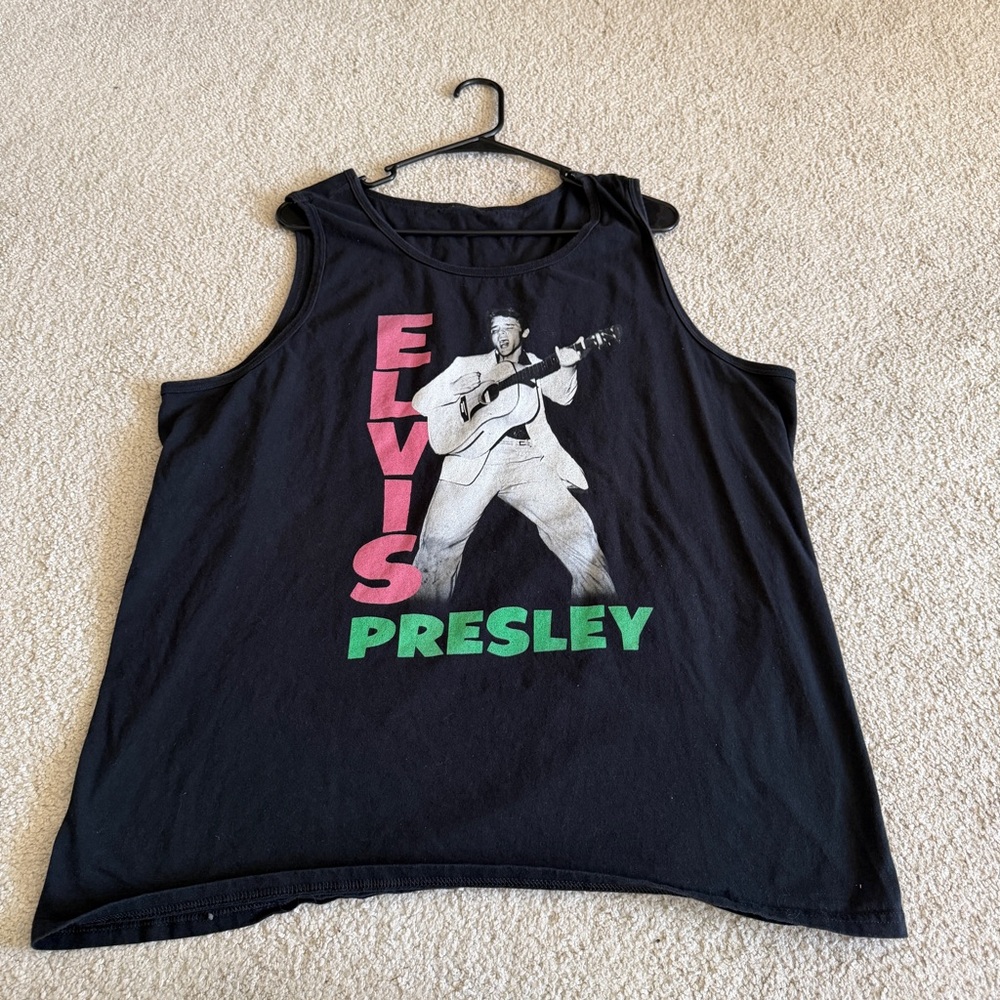 Vintage Elvis Presley Tank Top Men's Size XL Black